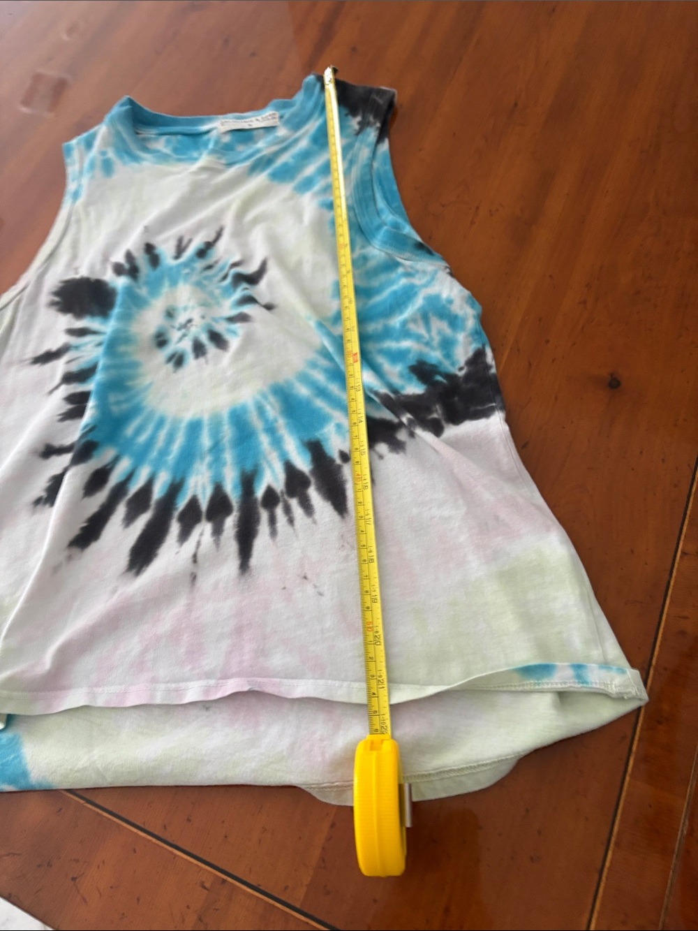 Electric & Rose Spiral Tie-Dye Muscle Tank - Blue, Black, White - Picture 5 of 6